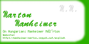 marton manheimer business card
